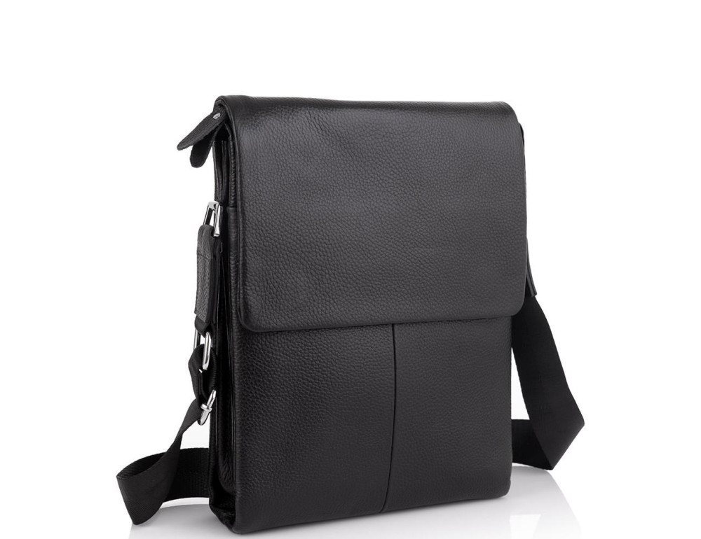 Шкіряна чорна сумка чоловіча через плече Tiding Bag A25F-9906A - Фотографія № 1 Шкіряна чорна сумка чоловіча через плече Tiding Bag A25F-9906A - Фотографія № 1