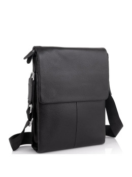 Кожаная черная сумка мужская через плечо Tiding Bag A25F-9906A