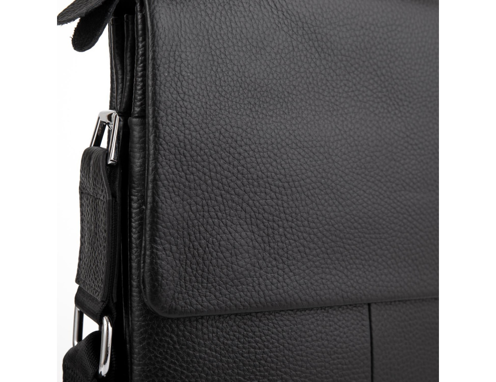 Шкіряна чорна сумка чоловіча через плече Tiding Bag A25F-9906A - Фотографія № 2