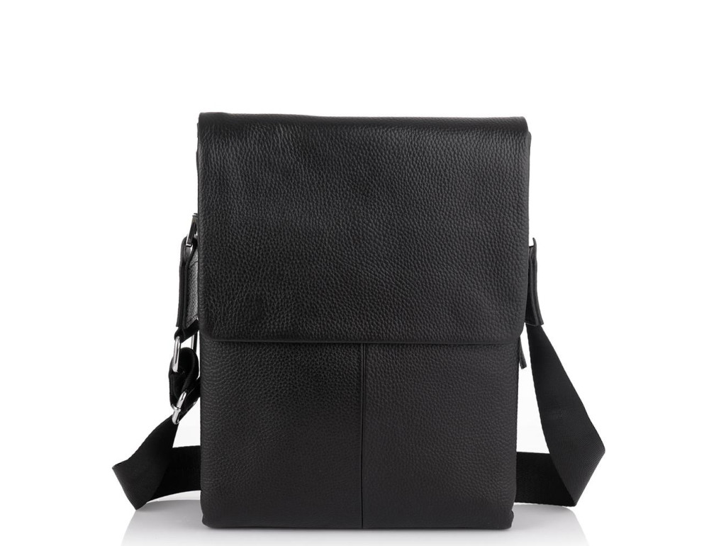 Шкіряна чорна сумка чоловіча через плече Tiding Bag A25F-9906A - Фотографія № 5