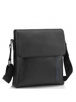 Чоловіча шкіряна сумка через плече чорна Tiding Bag A25F-9913A