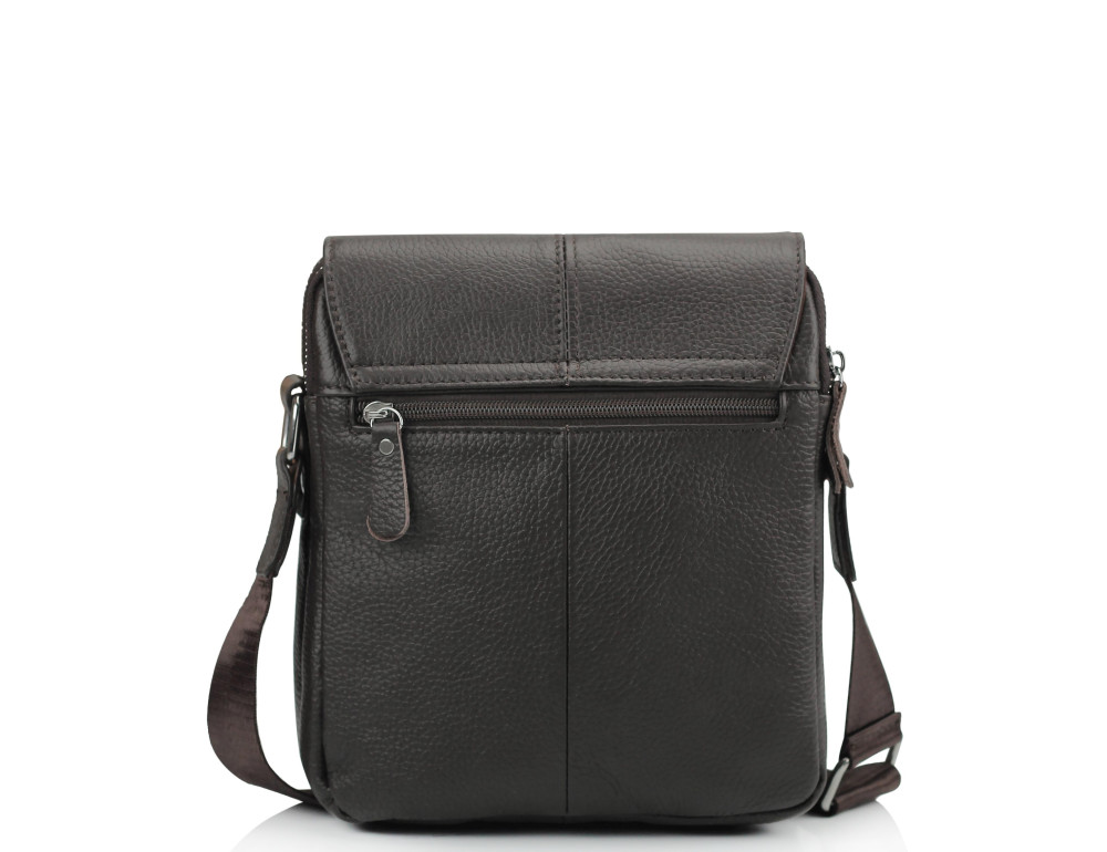Мужская кожаная сумка через плечо коричневая Tiding Bag A25F-B065B - Фото № 6
