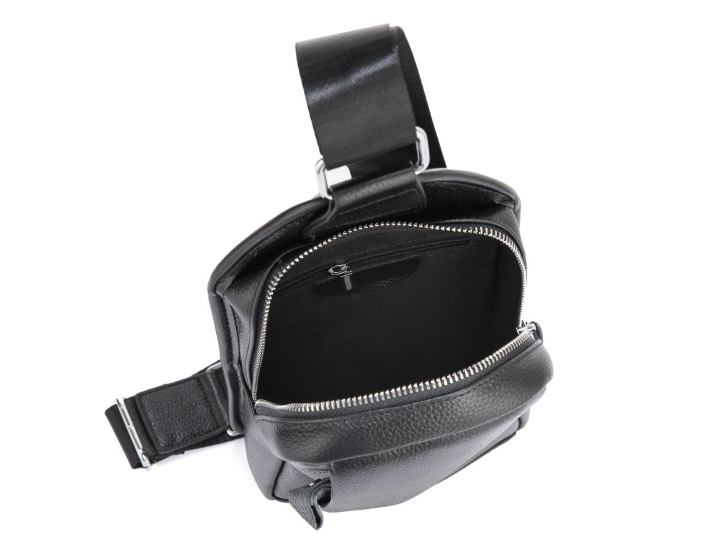 Чоловічий чорний шкіряний слінг на плече Tiding Bag A25F-FL-0219A - Фотографія № 3