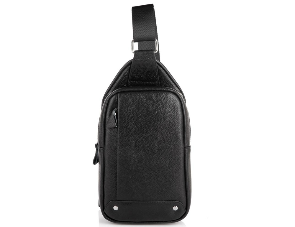 Чоловічий чорний шкіряний слінг на плече Tiding Bag A25F-FL-0219A - Фотографія № 4