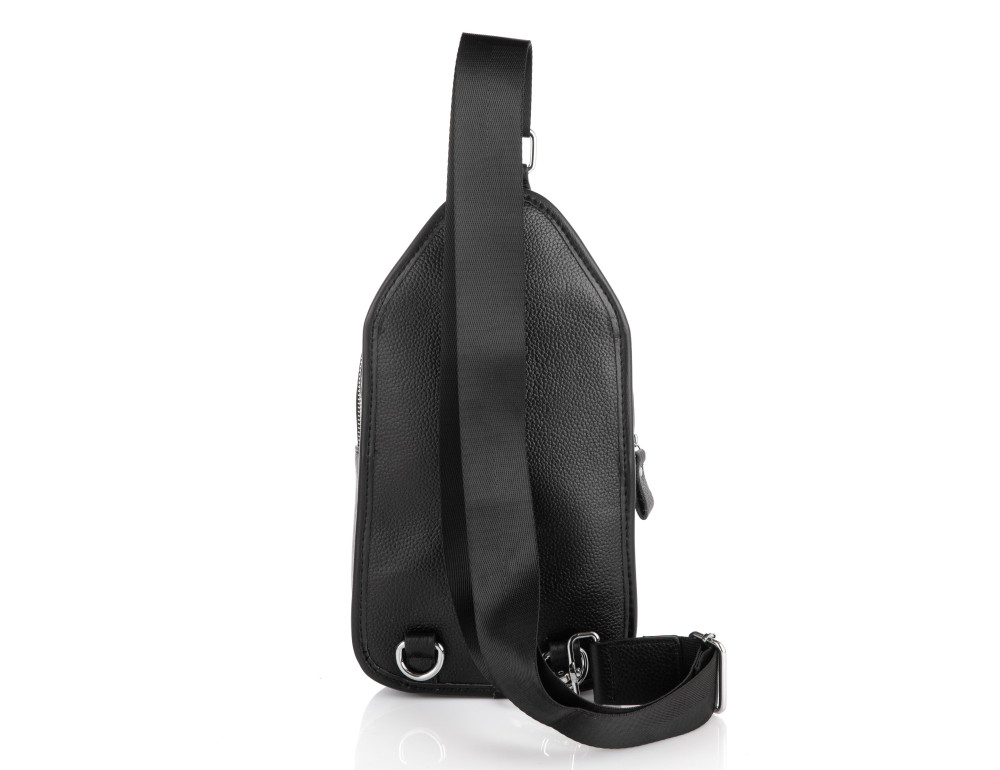 Чоловічий чорний шкіряний слінг на плече Tiding Bag A25F-FL-0219A - Фотографія № 5