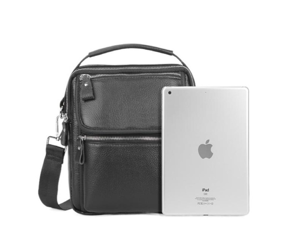 Мессенджер с ручкой для переноски черный Tiding Bag A25F-FL-8209A - Фотографія № 2