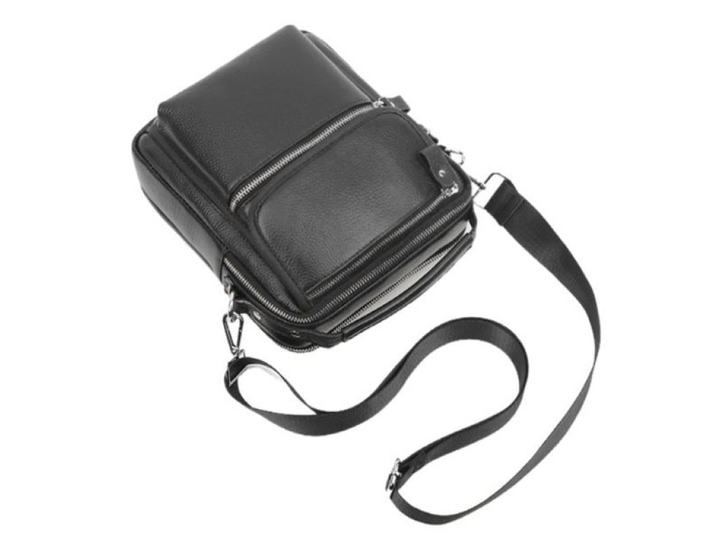 Мессенджер с ручкой для переноски черный Tiding Bag A25F-FL-8209A - Фотографія № 3