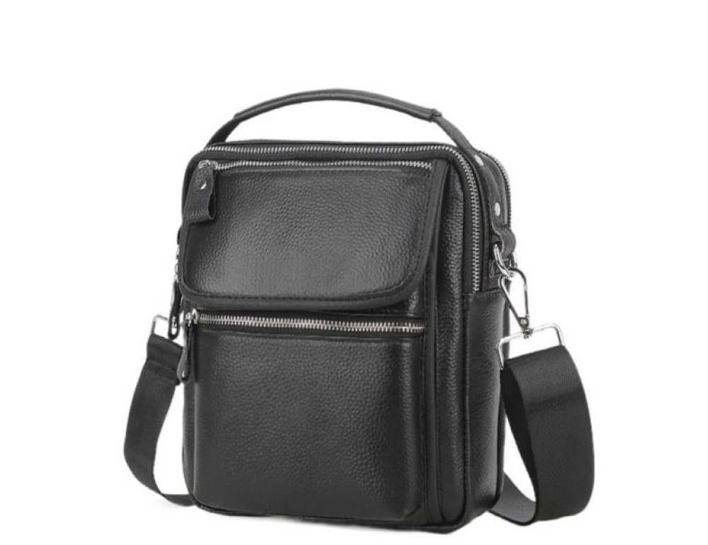 Мессенджер с ручкой для переноски черный Tiding Bag A25F-FL-8209A - Фотографія № 4