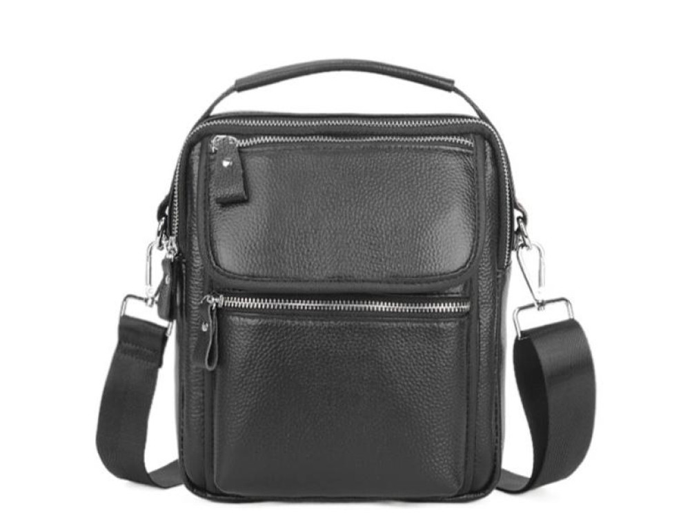 Мессенджер с ручкой для переноски черный Tiding Bag A25F-FL-8209A - Фотографія № 5