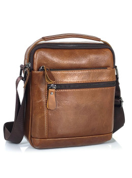 Мессенджер с ручкой для переноски коричневый Tiding Bag A25F-S-8205-1C