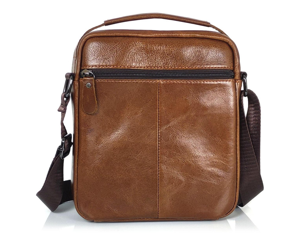 Мессенджер с ручкой для переноски коричневый Tiding Bag A25F-S-8205-1C - Фото № 4