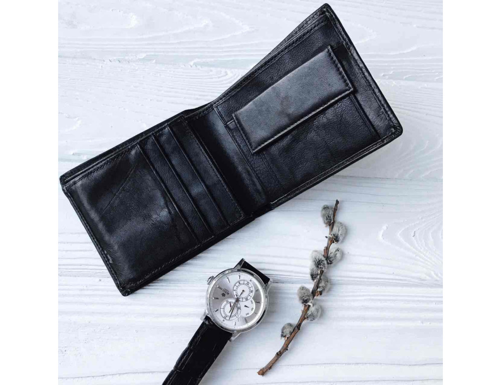 Портмоне черное Tiding Bag A7-259-1A - Фото № 5