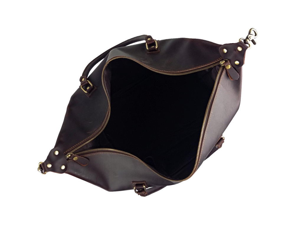 Сумка дорожная из матовой винтажной кожи Tiding Bag B2-001R - Фото № 3