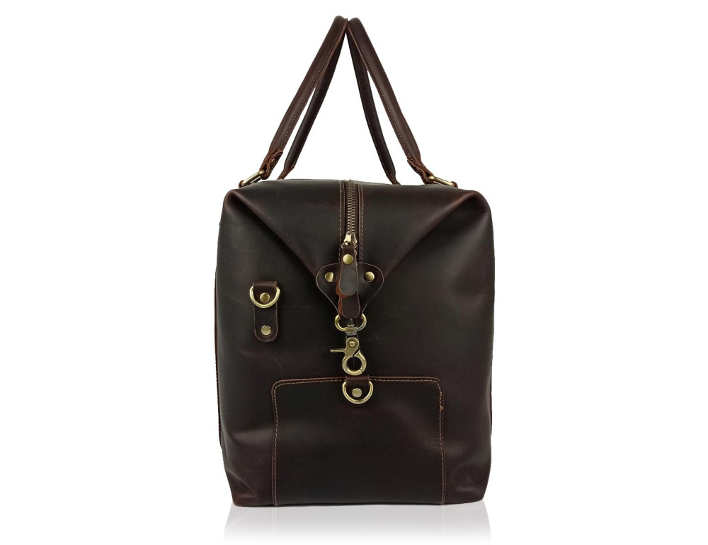Сумка дорожная из матовой винтажной кожи Tiding Bag B2-001R - Фото № 4