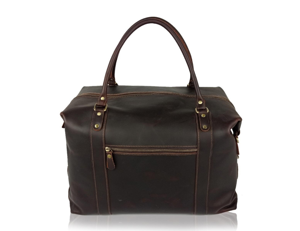 Сумка дорожная из матовой винтажной кожи Tiding Bag B2-001R - Фото № 5
