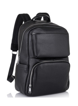 Мужской кожаный рюкзак для ноутбука черный Tiding Bag B3-154A