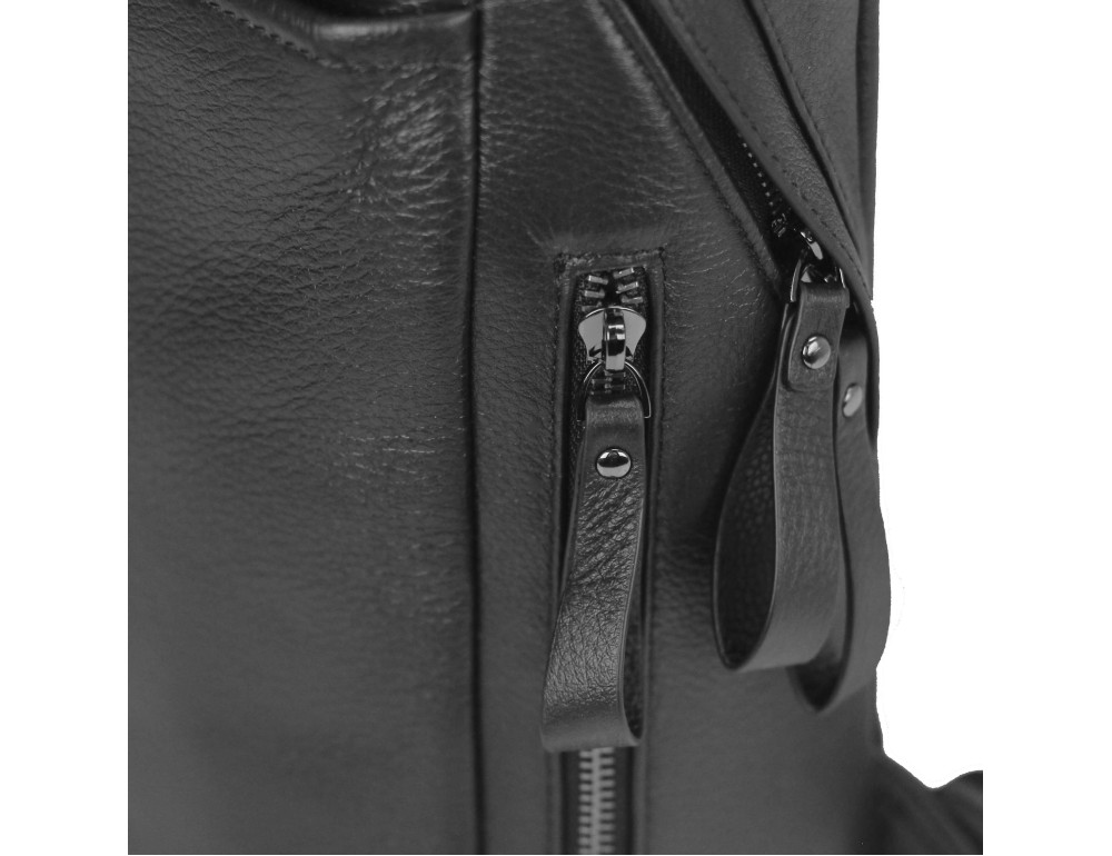 Рюкзак шкіряний чорний Tiding Bag B3-1663A-11NM - Фотографія № 3