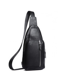 Мужская сумка-слинг через плечо кожаная Tiding Bag B3-1701A
