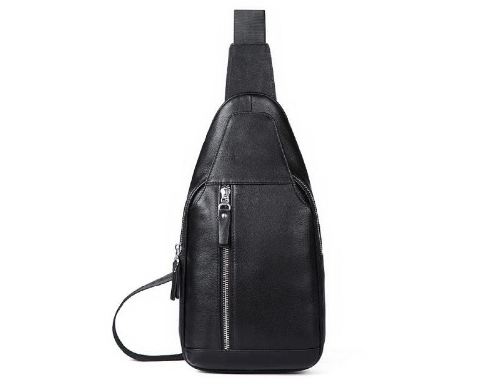 Мужская сумка-слинг через плечо кожаная Tiding Bag B3-1701A - Фото № 4