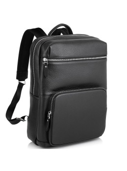 Шкіряний чоловічий рюкзак чорний Tiding Bag B3-185A
