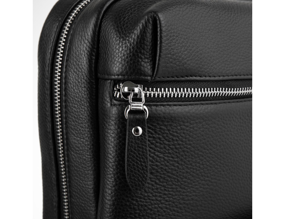 Шкіряний чоловічий рюкзак чорний Tiding Bag B3-185A - Фотографія № 2