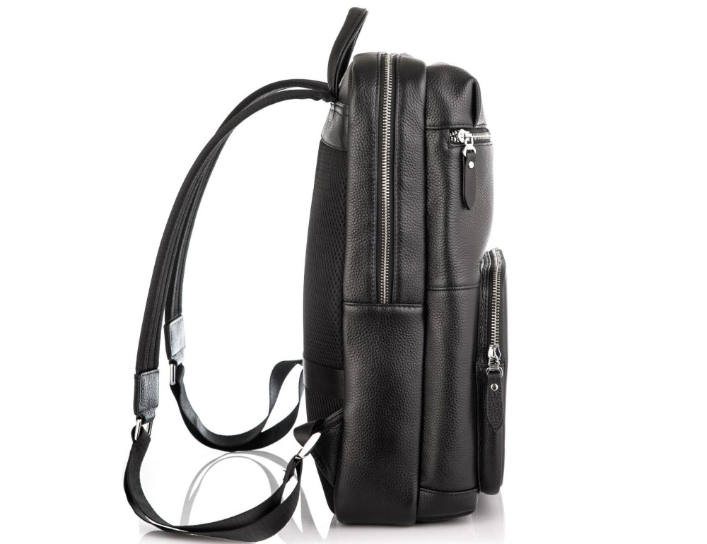 Шкіряний чоловічий рюкзак чорний Tiding Bag B3-185A - Фотографія № 4
