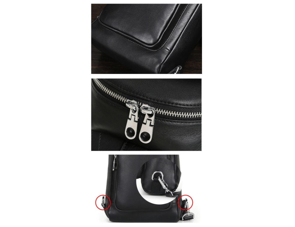 Шкіряний рюкзак-слінг на одну шлейку Tiding Bag B3-2015-10A - Фотографія № 2