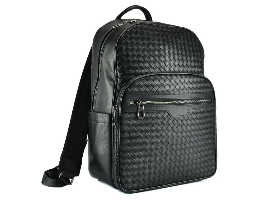 Рюкзак чорний чоловічий з плетенням Tiding Bag B3-8601A - Фотографія № 1 Рюкзак чорний чоловічий з плетенням Tiding Bag B3-8601A - Фотографія № 1