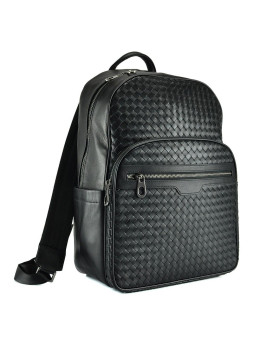 Рюкзак чорний чоловічий з плетенням Tiding Bag B3-8601A