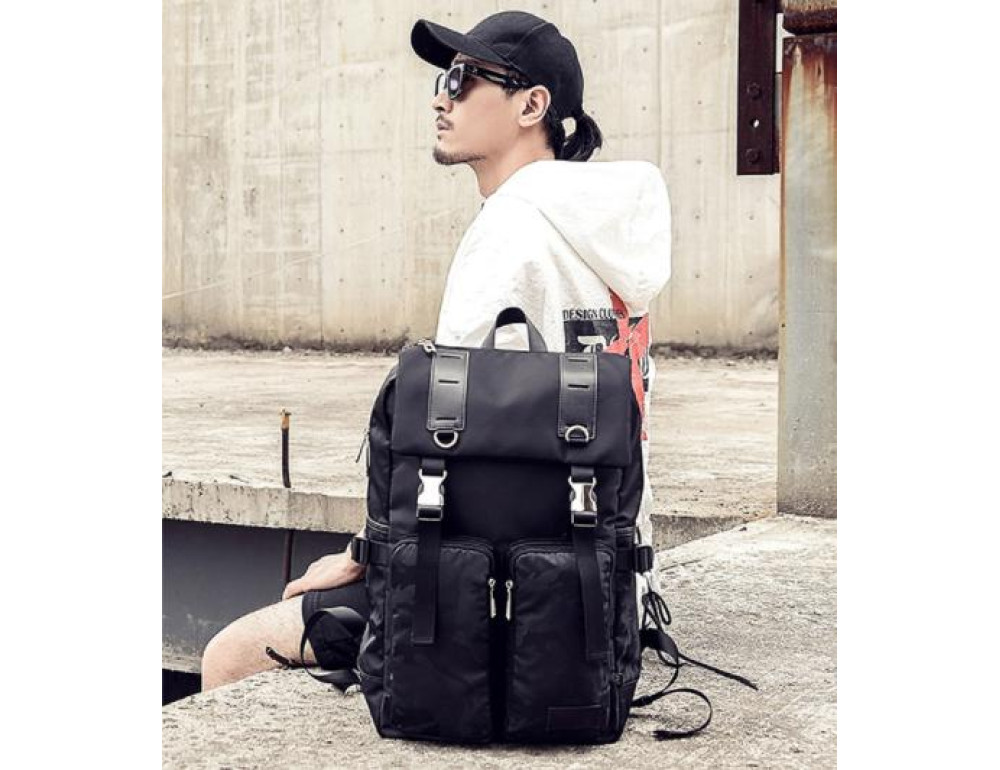 Черный большой рюкзак Tiding Bag BPT01-CV-174254-1A с клапаном - Фото № 8