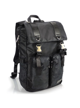 Черный большой рюкзак Tiding Bag BPT01-CV-174254-1A с клапаном