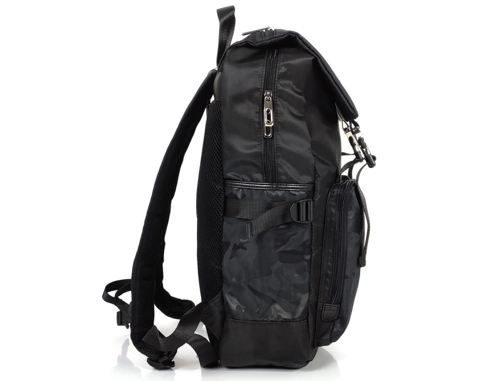 Черный большой рюкзак Tiding Bag BPT01-CV-174254-1A с клапаном - Фото № 2