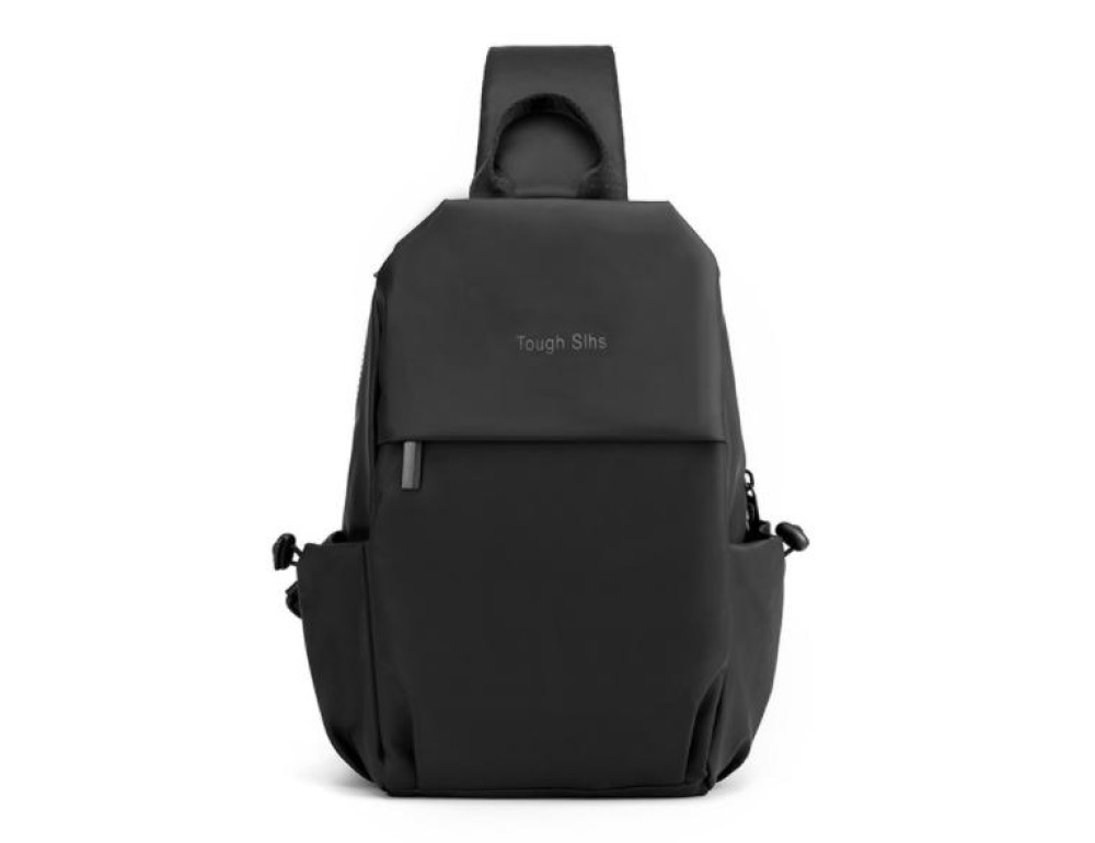 Черный рюкзак-слинг мягкий Tiding Bag BPT01-CV-3395A - Фото № 1 Черный рюкзак-слинг мягкий Tiding Bag BPT01-CV-3395A - Фото № 1