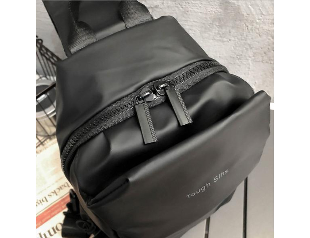 Черный рюкзак-слинг мягкий Tiding Bag BPT01-CV-3395A - Фото № 3