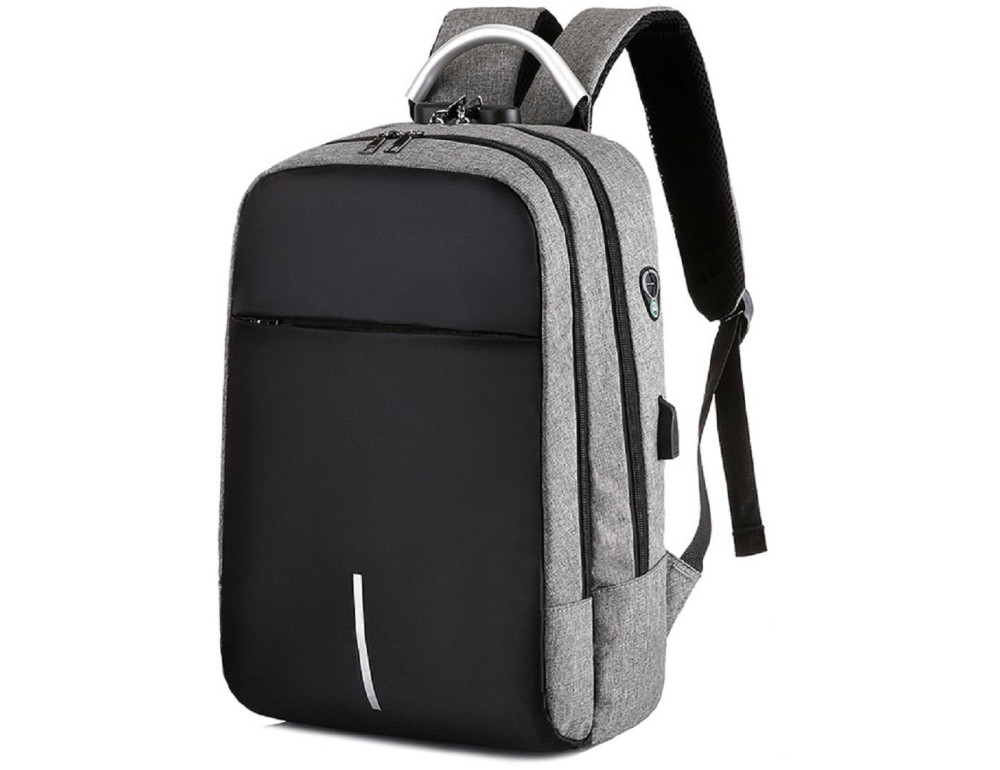 Текстильный большой серый мужской рюкзак для ноутбука Tiding Bag BPT01-CV-9006G - Фото № 1 Текстильный большой серый мужской рюкзак для ноутбука Tiding Bag BPT01-CV-9006G - Фото № 1