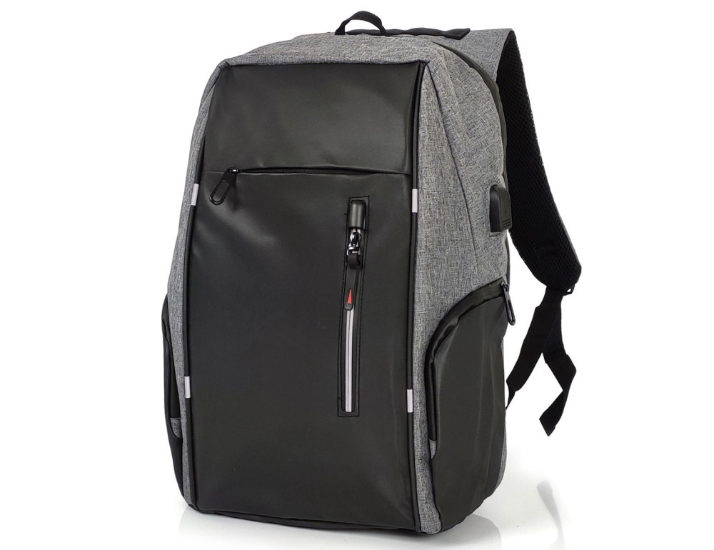 Cерый мужской рюкзак для ноутбука Tiding Bag BPT01-CV-RW1322G - Фото № 5