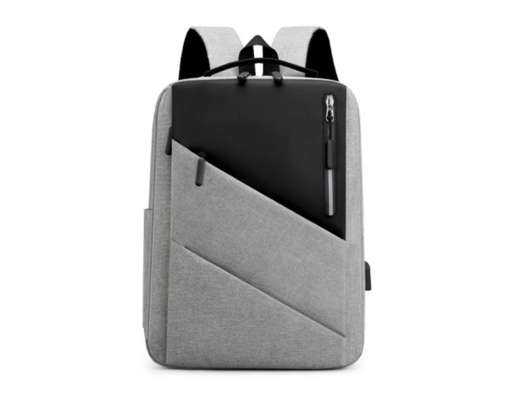 Серый мужской рюкзак для ноутбука с черной вставкой Tiding Bag BPT01-CV-ZQ2020G - Фото № 1 Серый мужской рюкзак для ноутбука с черной вставкой Tiding Bag BPT01-CV-ZQ2020G - Фото № 1