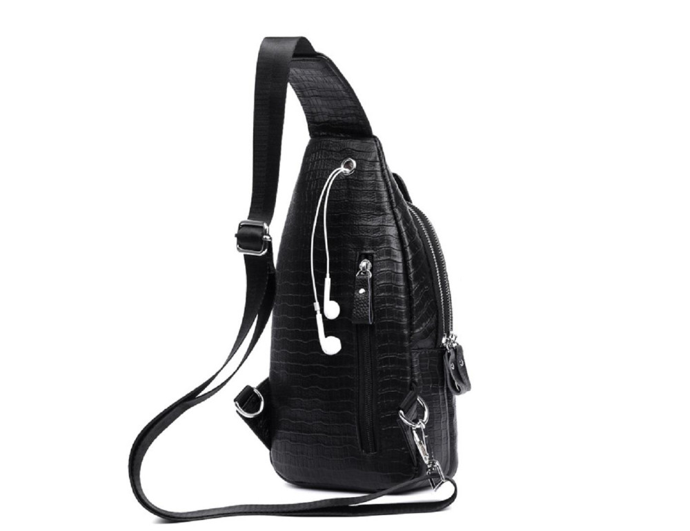 Сумка на одну шлейку с тиснением рептилии Tiding Bag CR-A25F-5015A - Фото № 6
