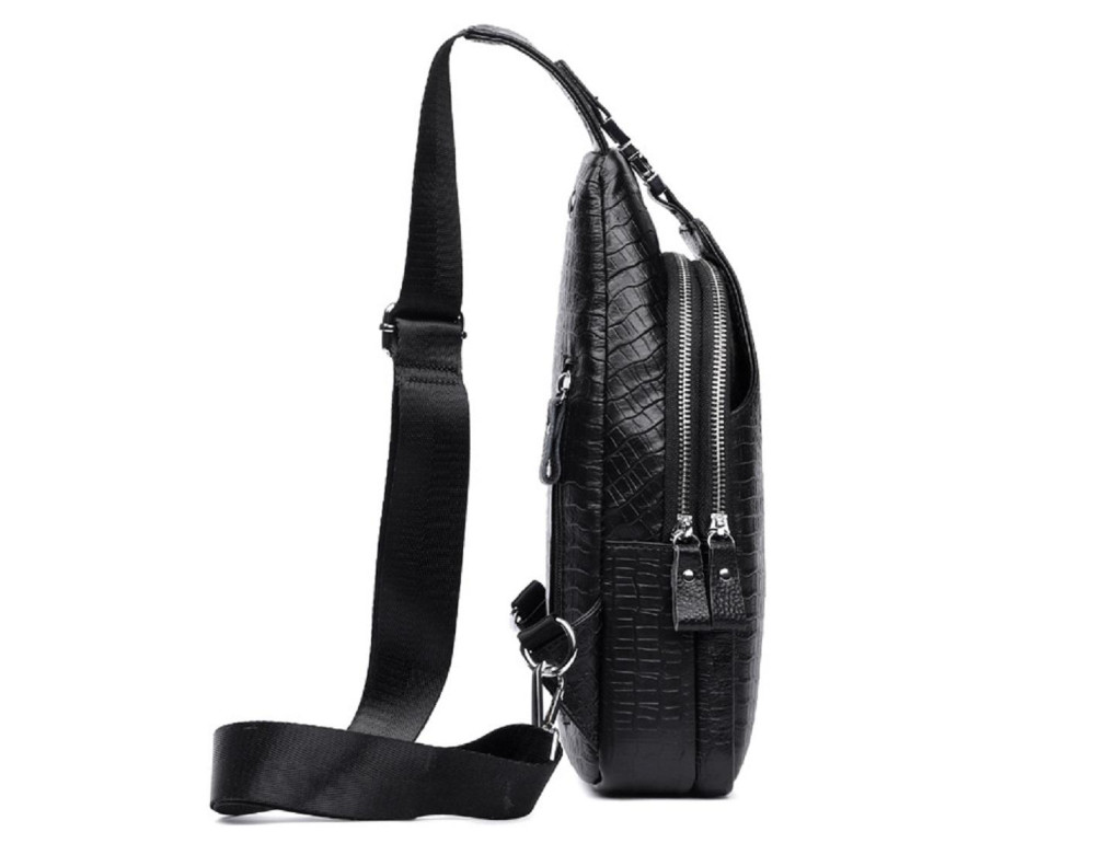 Сумка на одну шлейку с тиснением рептилии Tiding Bag CR-A25F-5015A - Фото № 7