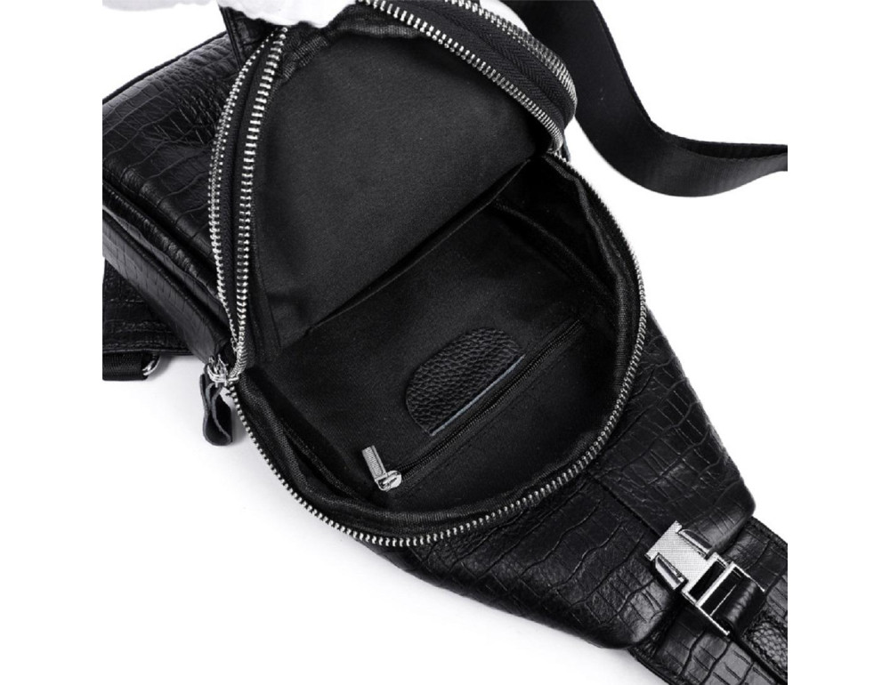 Сумка на одну шлейку с тиснением рептилии Tiding Bag CR-A25F-5015A - Фото № 10