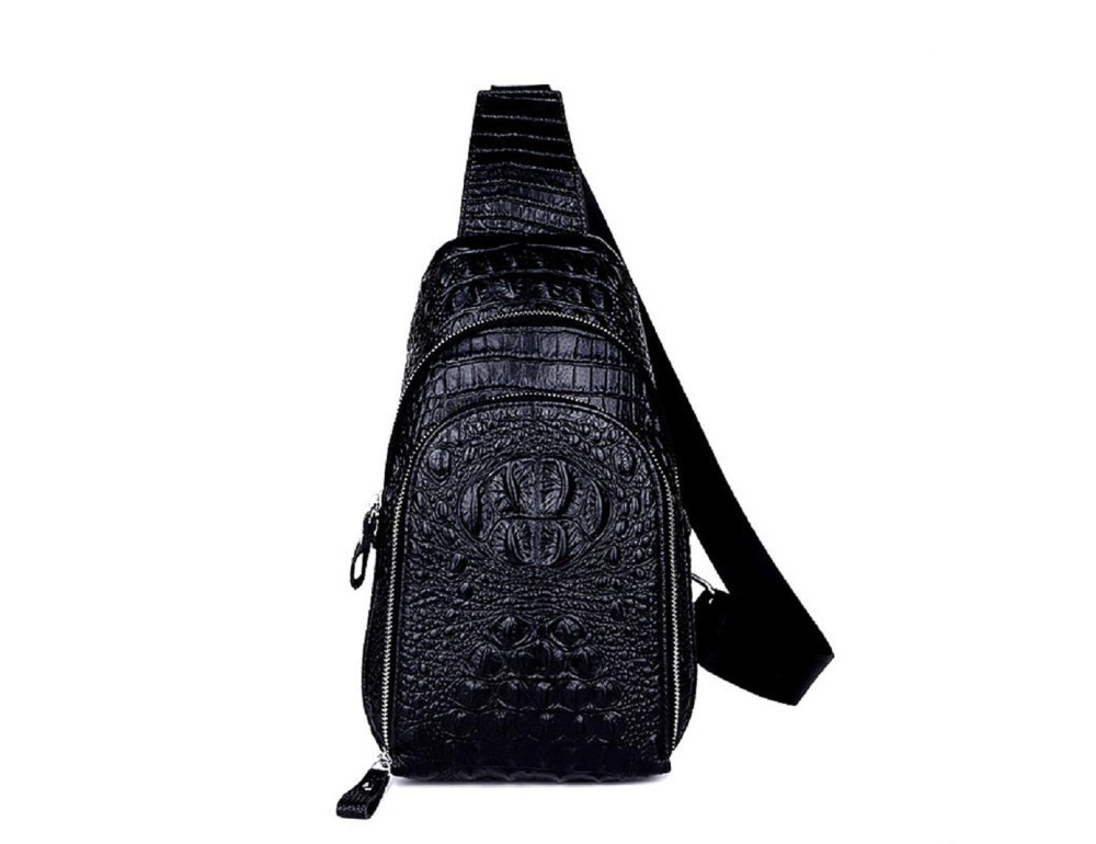 Кожаная сумка с тиснением под рептилию Tiding Bag CR-A25F-5067A - Фото № 7