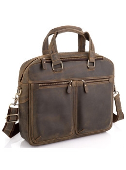 Винтажная сумка для ноутбука коричневая Tiding Bag D4-001G
