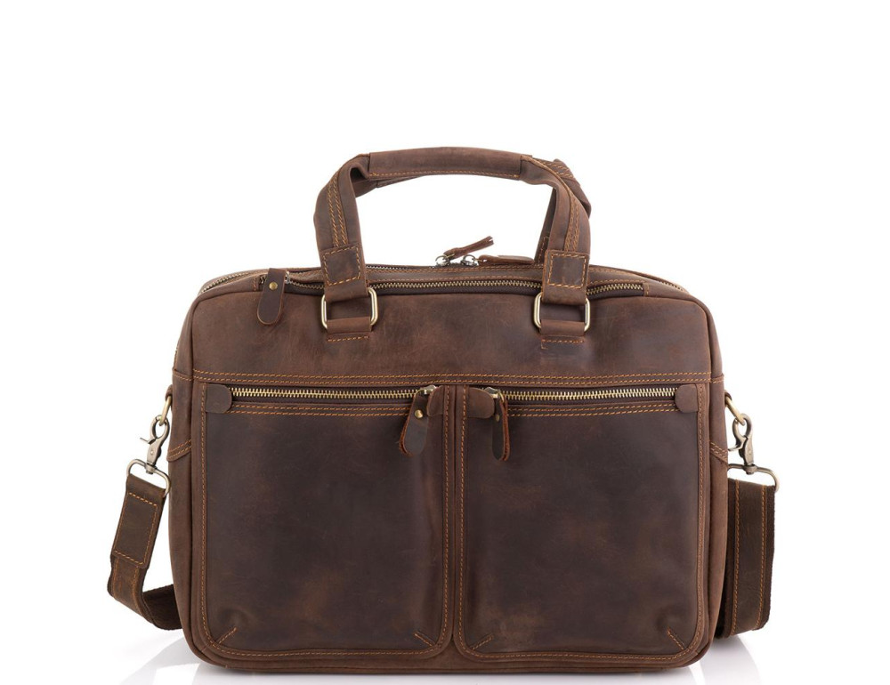 Сумка для ноутбука в винтажном стиле мужская Tiding Bag D4-001R - Фото № 2