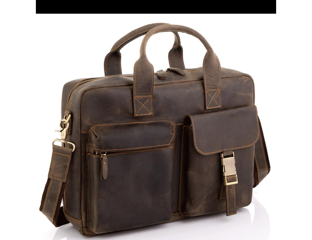 Винтажная кожаная сумка для ноутбука Tiding Bag D4-058R - Фото № 1 Винтажная кожаная сумка для ноутбука Tiding Bag D4-058R - Фото № 1