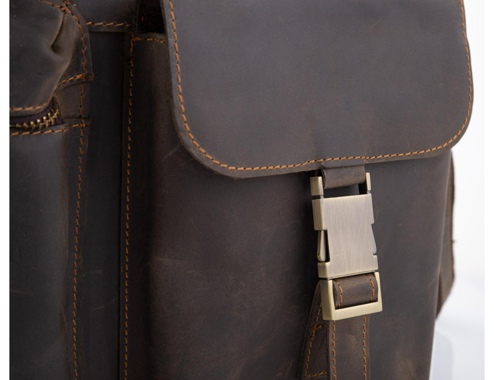 Винтажная кожаная сумка для ноутбука Tiding Bag D4-058R - Фото № 2