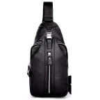 Сумка-слинг черная кожаная Tiding Bag F-A25F-5003A - Фото № 100