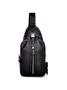 Сумка-слінг чорна шкіряна Tiding Bag F-A25F-5003A