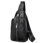 Сумка-слинг черная кожаная Tiding Bag F-A25F-5003A - Фото № 103
