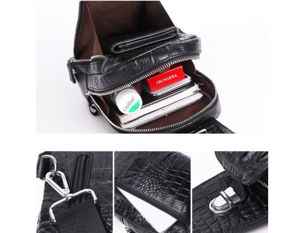 Стильная кожаная сумка-слинг Tiding Bag FL-A25F-5010A - Фото № 4