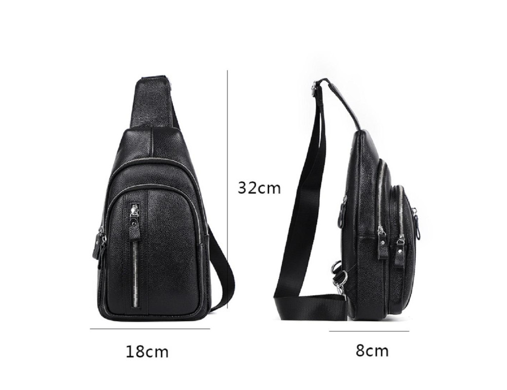 Сумка на одну шлейку черная Tiding Bag FL-A25F-5055A - Фото № 2